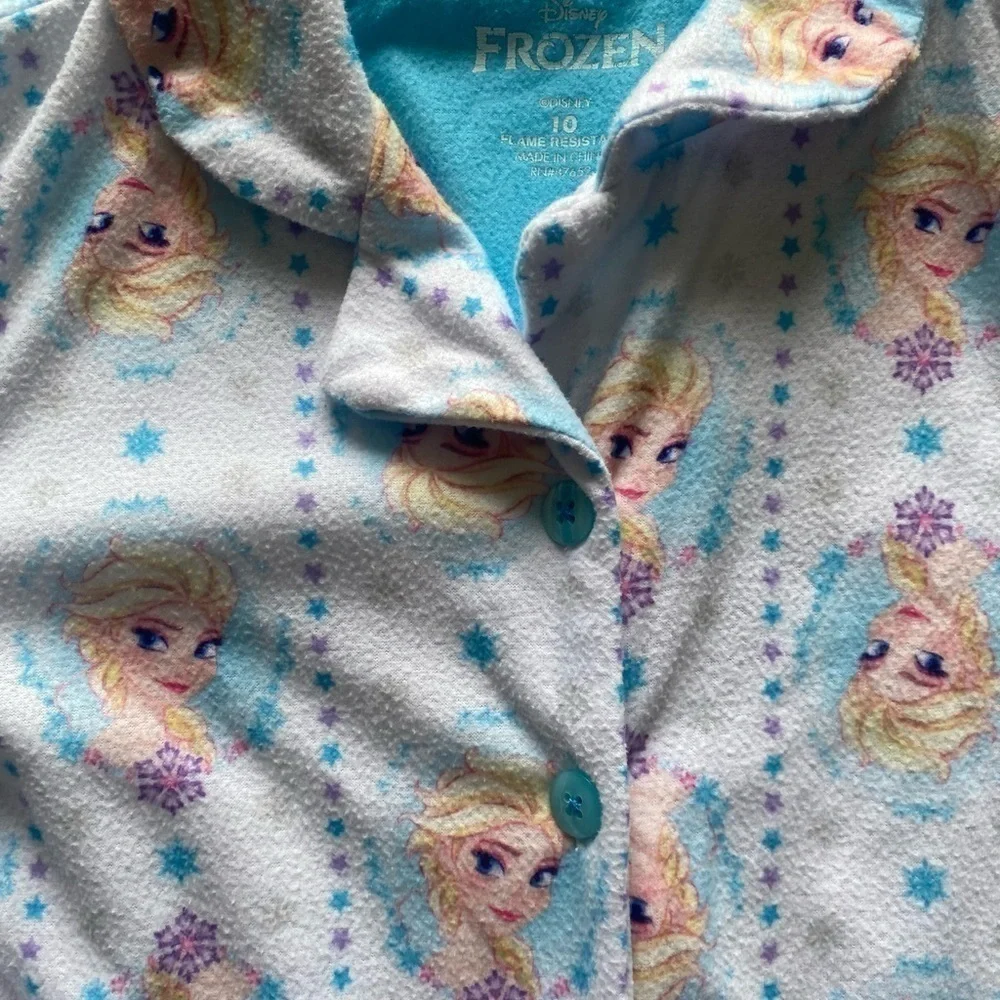 DISNEY-FROZEN-TWO PIECE FLANNEL PAJAMAS-SIZE 10